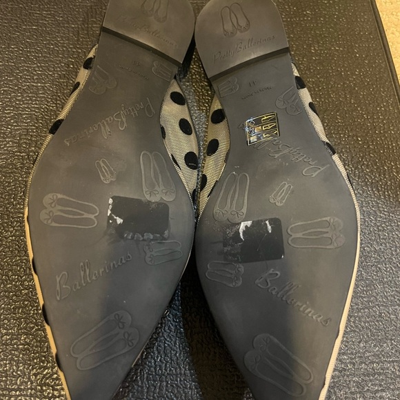 Pretty Ballerinas Cream and Black Polka Dot Mules - Picture 4 of 4